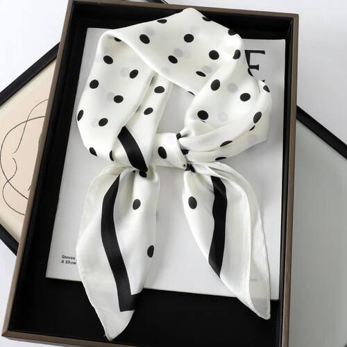 Lady Hair Dot Scarf Female Silk Square Scarves Head Wraps fo