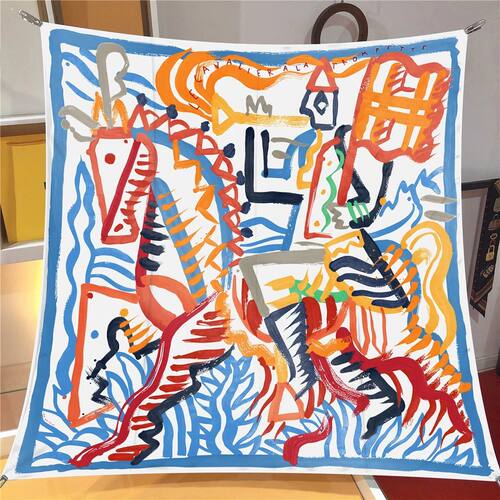Brand Silk Scarves Colour Horse 100% Silk Scarf Women Shawls