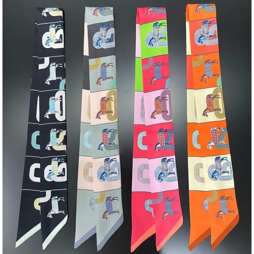 Brand Design Lattice Horse Scarf Women Luxury Silk Scarf Fas
