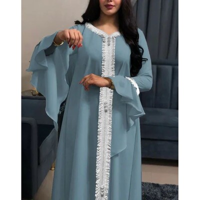 Jalabiya Kaftan Arabic Dress For Women Dubai Turkey Abay Emb