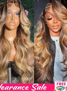 Highlight Wig 100% Human Hair 13x6 Hd Lace Frontal Wig 13x4