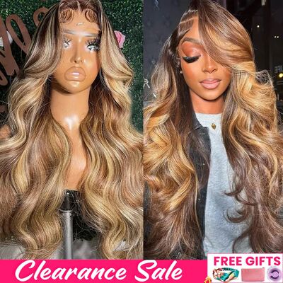 Highlight Wig 100% Human Hair 13x6 Hd Lace Frontal Wig 13x4
