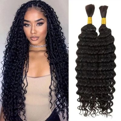 Synthetic Deep Wave Bulk hair For Braiding 160g No Weft Deep