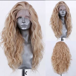 AIMEYA Long Wavy Blonde Synthetic Lace Front Wig for Women F