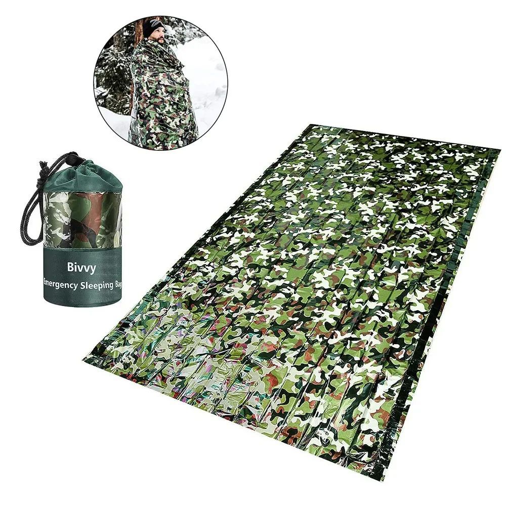 PE Emergency Sleeping Bag Camouflage Waterproof Portable Sur