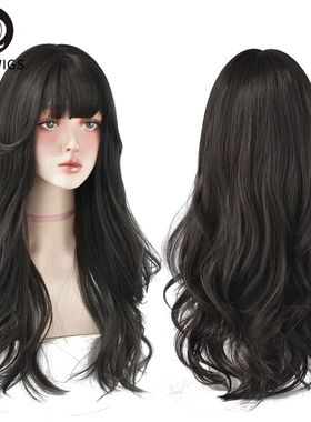 7JHH WIGS Popular Brown Ash Long Deep Wave Hair Lolita Wigs