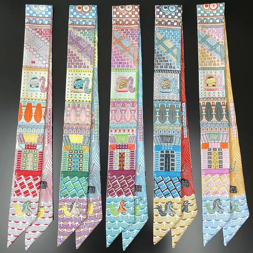 Brand Design Twill 100% Silk Scarf Luxury Palace Horse Fashi