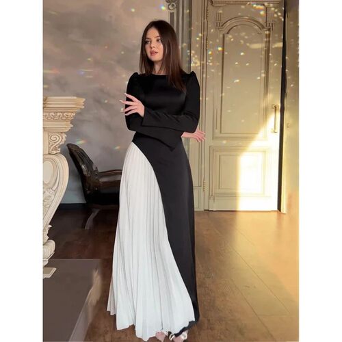 Pleated AbayLong Dress Fashion Party Outfit for Ladies