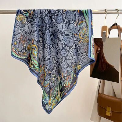 Fashion Bandana Neck Scarfs For Women Floral Print Handkerch