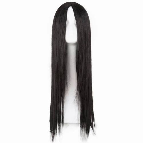 Black Wig Fei-Show Synthetic Heat Resistant Long Straight Mi