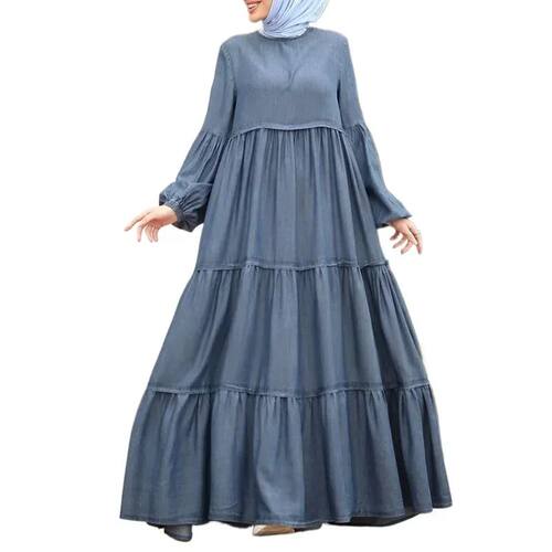 Ruffled Abay Sundress Women Elegant Casual Long Maxi Dress