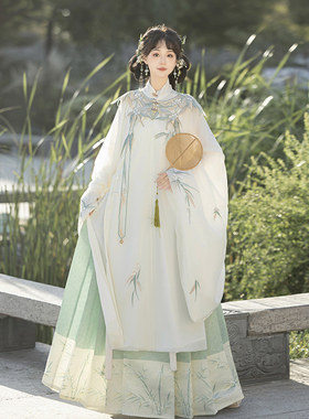 织春集【玉君】原创明制汉服马面裙日常重工刺绣云肩立领衫秋冬款
