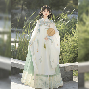 织春集【玉君】原创明制汉服马面裙日常重工刺绣云肩立领衫秋冬款