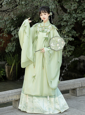 织春集【玉君】原创明制汉服马面裙日常重工刺绣云肩立领衫秋冬款