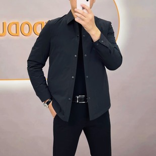 秋冬高端白鹅绒羽绒服休闲百搭防风保暖外套男士商务翻领夹克上衣