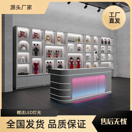 潮玩店展示柜毛绒玩具动漫城手办柜烤漆礼品玩具柜定制手办娃娃柜