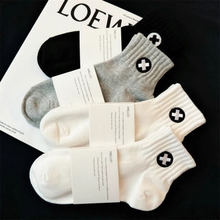 透气白色袜子男隐形袜男生运动袜ins潮 薄款 男士 短袜纯棉船袜夏季
