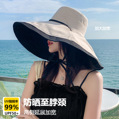 双面带渔夫帽出游女夏18cm超大檐