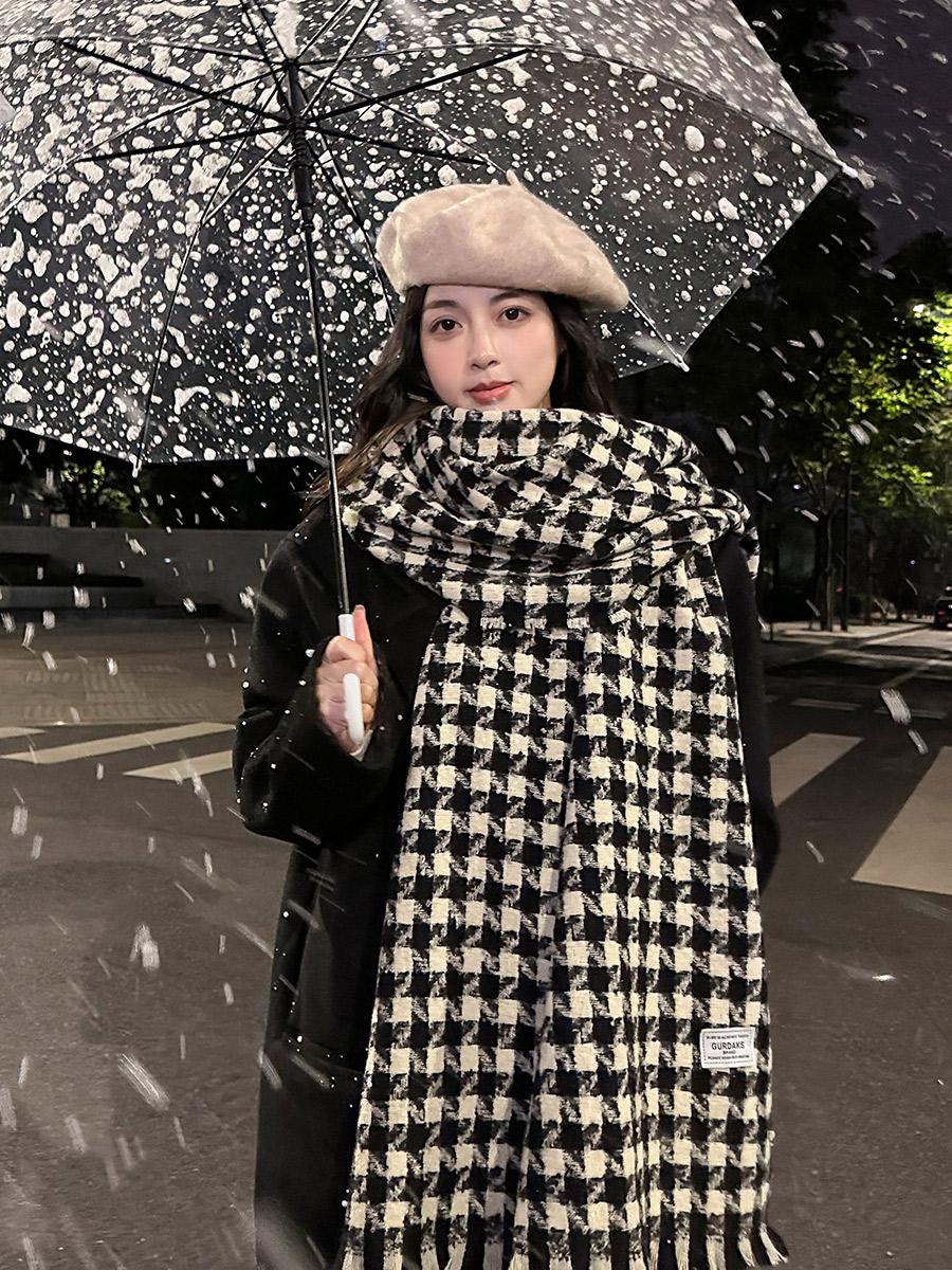 秋冬流苏韩版女加长加厚围巾2022