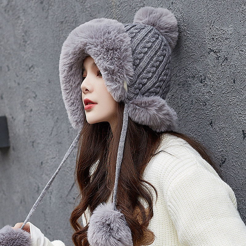 秋冬季毛线帽女韩版可爱毛球加厚长护耳雷锋帽冬天保暖针织帽子潮,服饰配件/皮带/帽子/围巾,帽子,淘宝优惠券,粉丝福利购,淘宝优惠卷