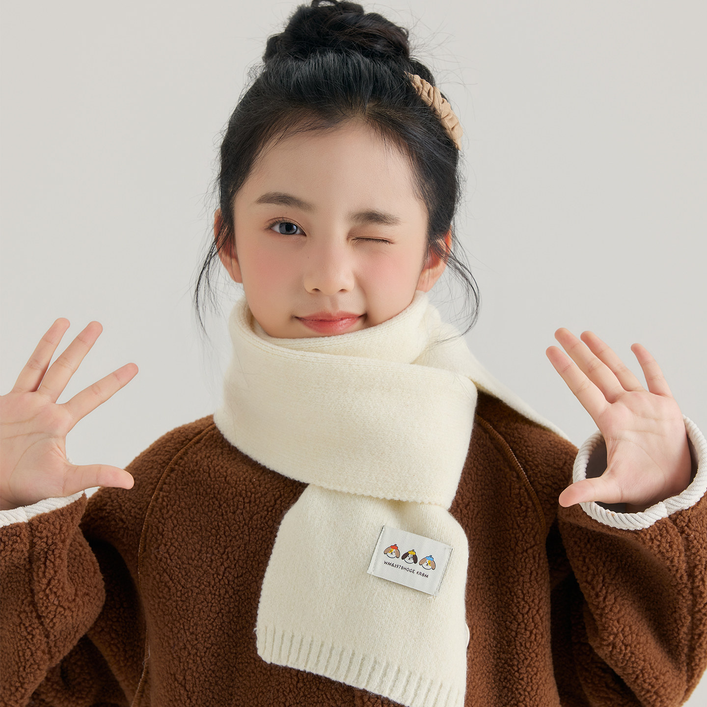 可爱小狗卡通围巾2025秋冬季款韩版宝宝小孩白色柔软儿童围巾男女,服饰配件/皮带/帽子/围巾,围巾/丝巾/披肩,淘宝优惠券,粉丝福利购,淘宝优惠卷