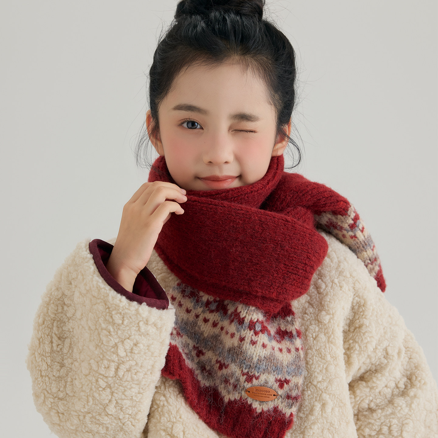 高级感儿童可爱围巾女款2025秋冬保暖小孩宝宝针织毛线围脖中大童,服饰配件/皮带/帽子/围巾,围巾/丝巾/披肩,淘宝优惠券,粉丝福利购,淘宝优惠卷