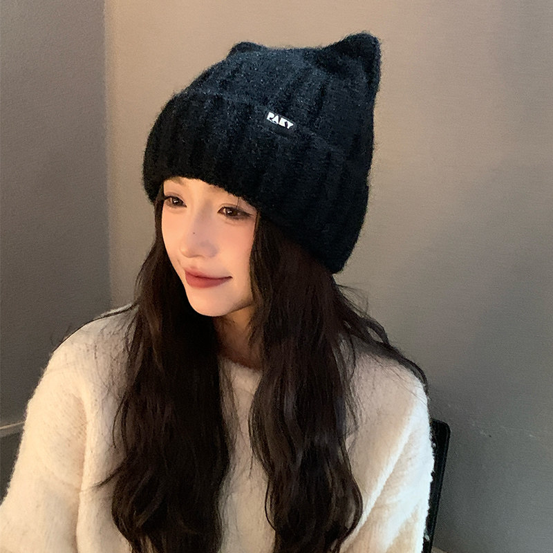2025款猫耳帽子女秋冬季毛线帽护耳针织帽时尚出游可爱保暖兔毛帽,服饰配件/皮带/帽子/围巾,帽子,淘宝优惠券,粉丝福利购,淘宝优惠卷