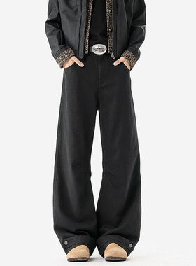 2026春季流行男士新款高品质帆布按扣设计休闲裤