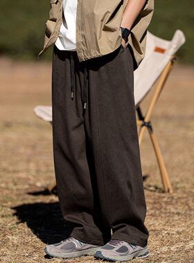 2026春季男士流行新款美式拼接直筒大码休闲裤男