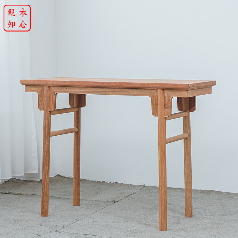 缅甸花梨木刀牙案明式大果紫檀素面红木条案平头案客厅玄关桌供桌