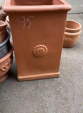 32x52高新款方形陶罐红陶花盆陶土花盆园艺花盆景观花盆陶土粗陶