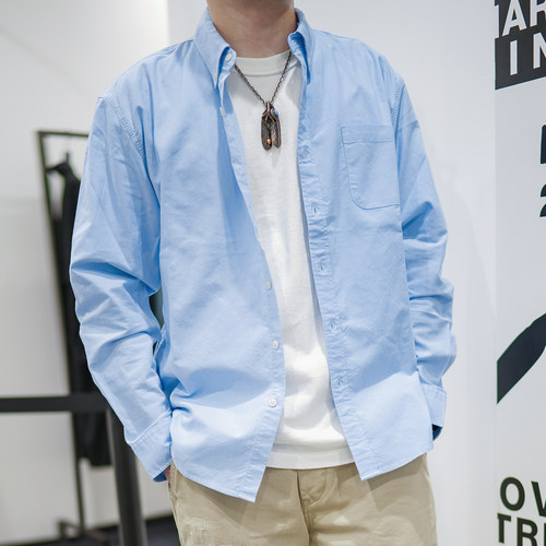 宽松版纯棉牛津纺衬衫