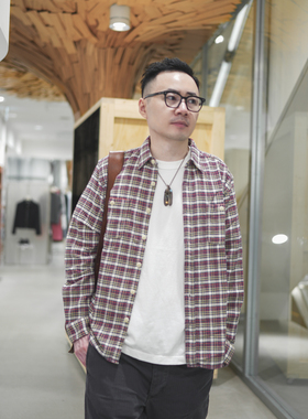 小溪原创阿美咔叽复古格子衬衫长袖2025新款休闲春秋纯棉衬衣外套