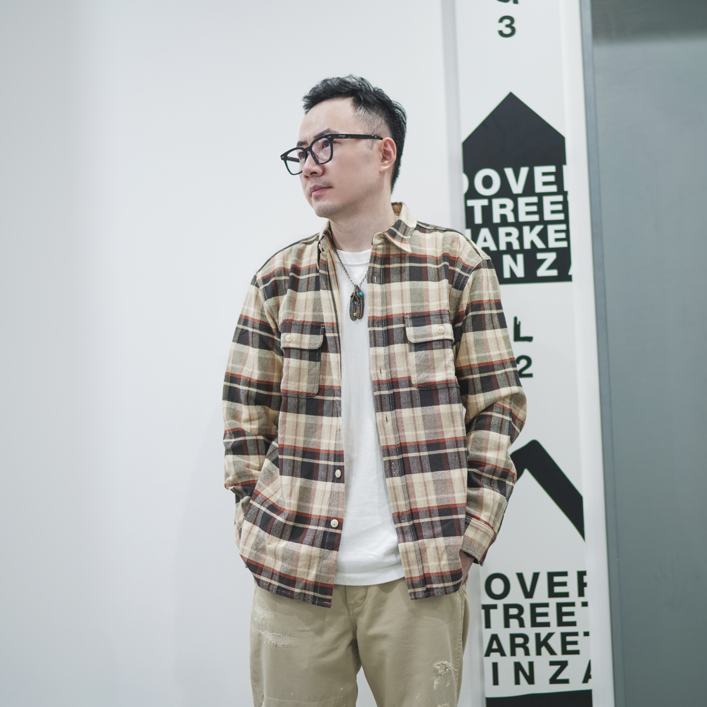 阿美咔叽复古纯棉格子衬衫