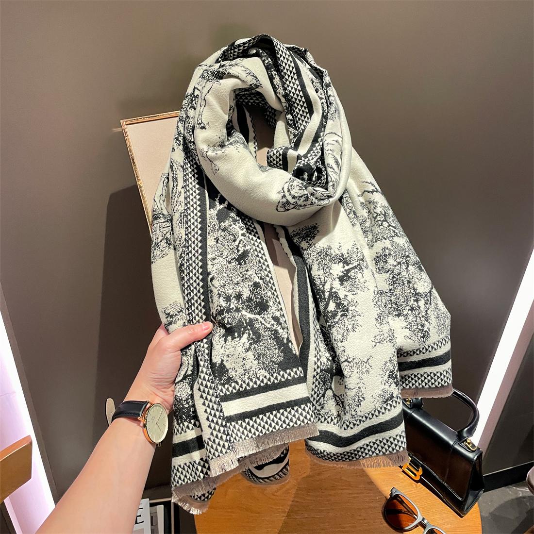 围巾披肩双面中国风女秋冬