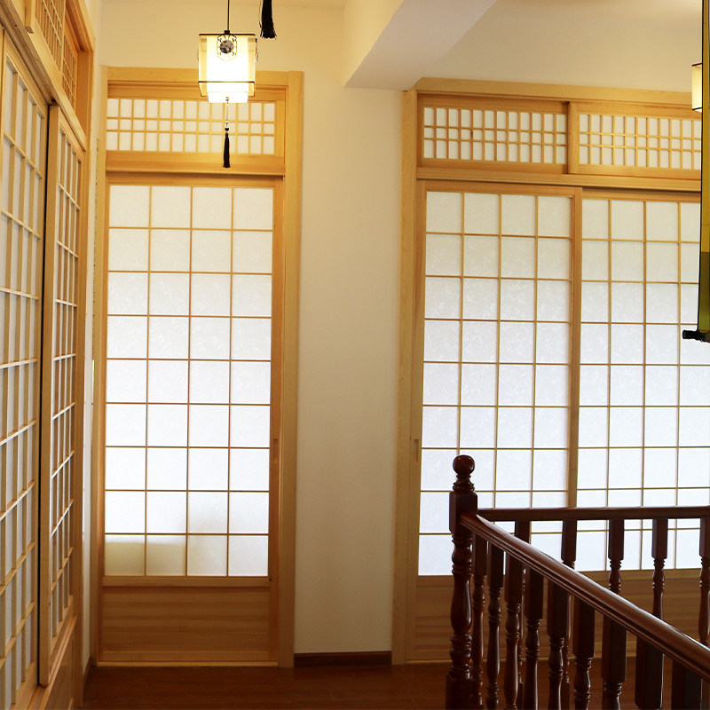 日韩料理店榻榻米障子门阳台实木格子门日式樟松原木轨道优惠定制