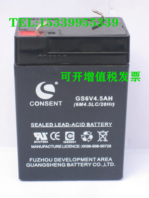 CONSENT光盛蓄电池GS6V4.5AH1.3AH2.8AH3.2AH4AH7A10电子秤儿童车