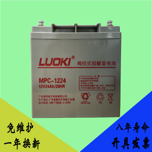 LUOKI洛奇MPC-1224直流屏消防报警主机UPS电源备用蓄电池12V24AH
