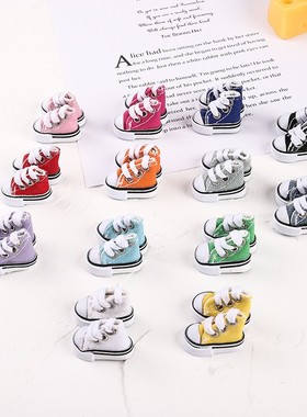 跨境3.5cm帆布鞋BJD棉花娃娃鞋子SD沙龙娃娃EXO高帮手指布鞋