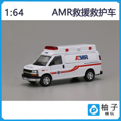 596 雪佛兰VAN救护车 萨博班 蒙迪欧 合金面包车汽车模型