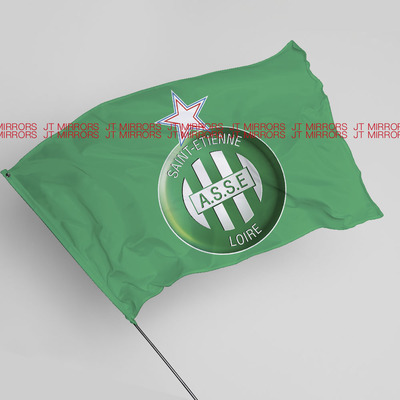 法甲联赛圣埃蒂安足球俱乐部应援队旗定做AS Saint-Étienne flag
