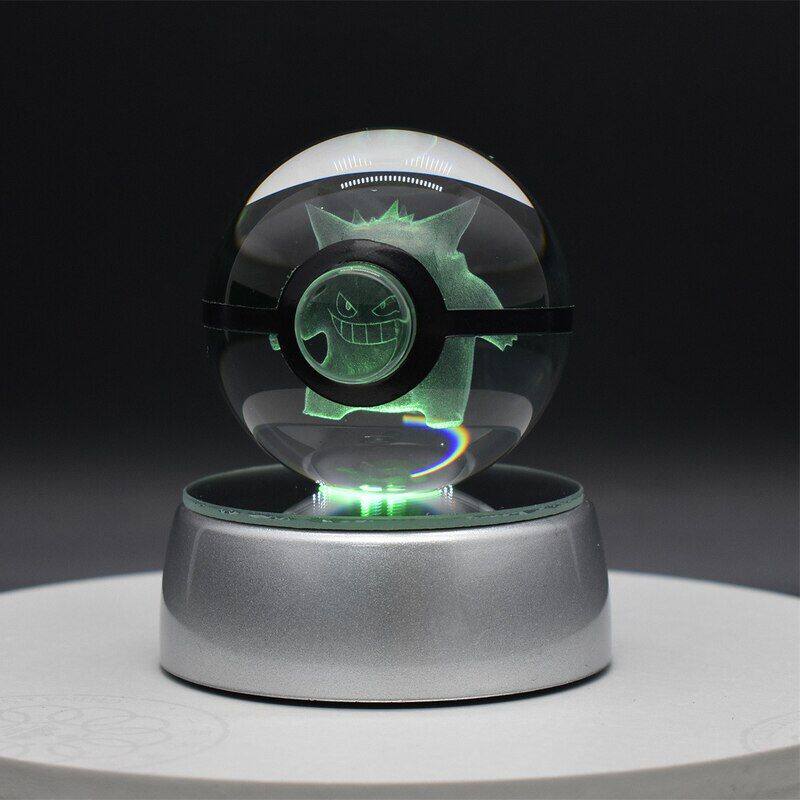 DIY口袋妖怪3D内雕水晶球皮卡丘30周年神奇宝贝球宝可梦精灵球
