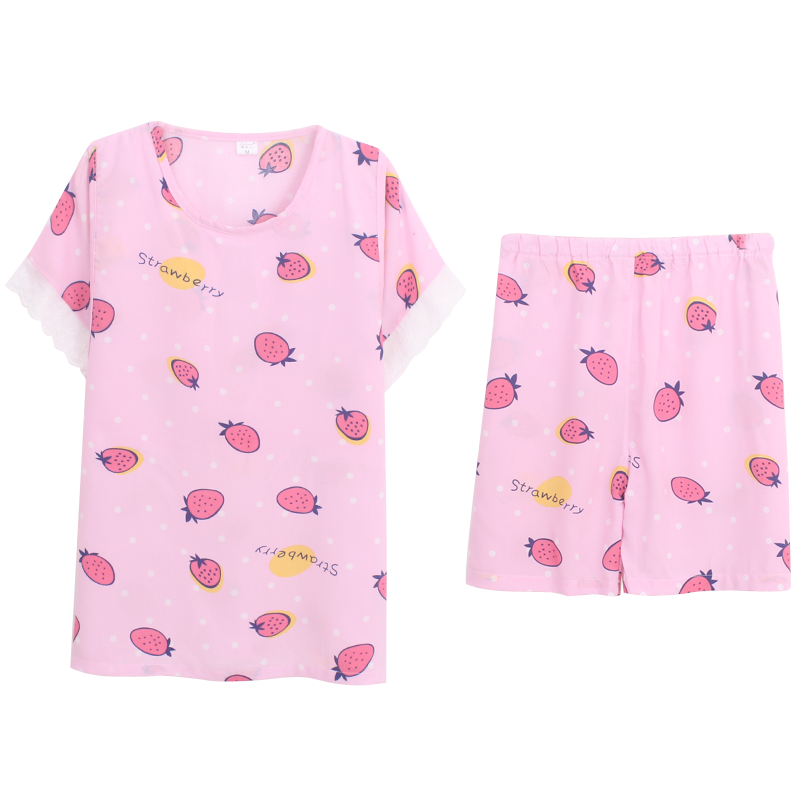 孕妇睡衣夏季绵绸短袖短裤薄款月子服人造棉哺乳期喂奶家居服套装