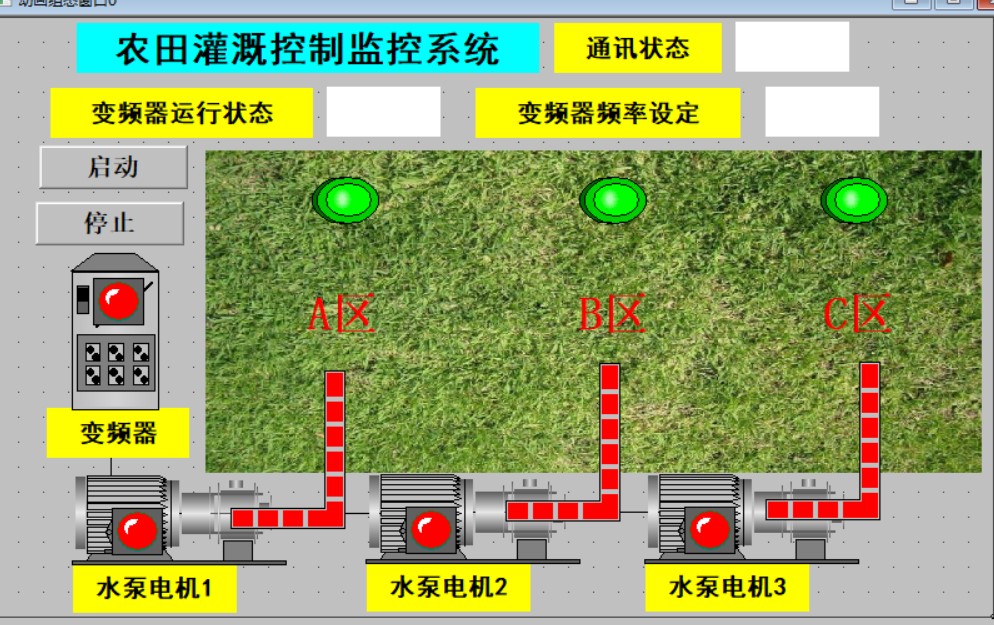 农田灌溉西门子S71200PLC和MCGS7.7昆仑通泰触摸屏博途15程序代做