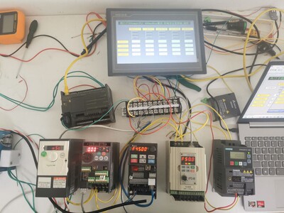 西门子s7200smart型PLC和MCGS7.7触摸屏控制5台变频器modbus-RTU