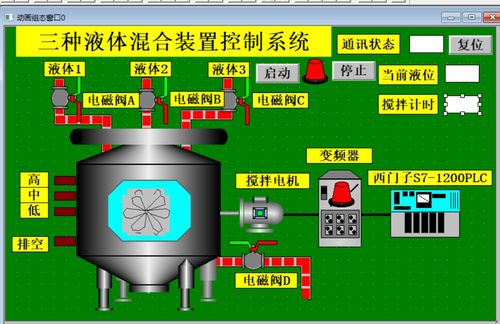 液体混合2西门子S71200PLC和MCGS77触摸屏程序博途V15带V20变频器