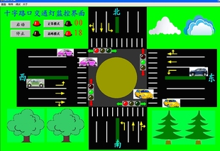 交通灯组态王653仿真运行程序带车辆动画带高峰模式代做写工控plc