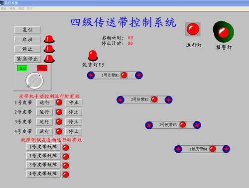 4四级传送带组态王6.53仿真运行程序代做写工控自动化plc组态程序