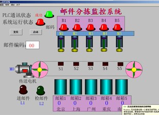 邮件分拣组态王6.55和西门子300plc的联机程序代做写plc组态博图