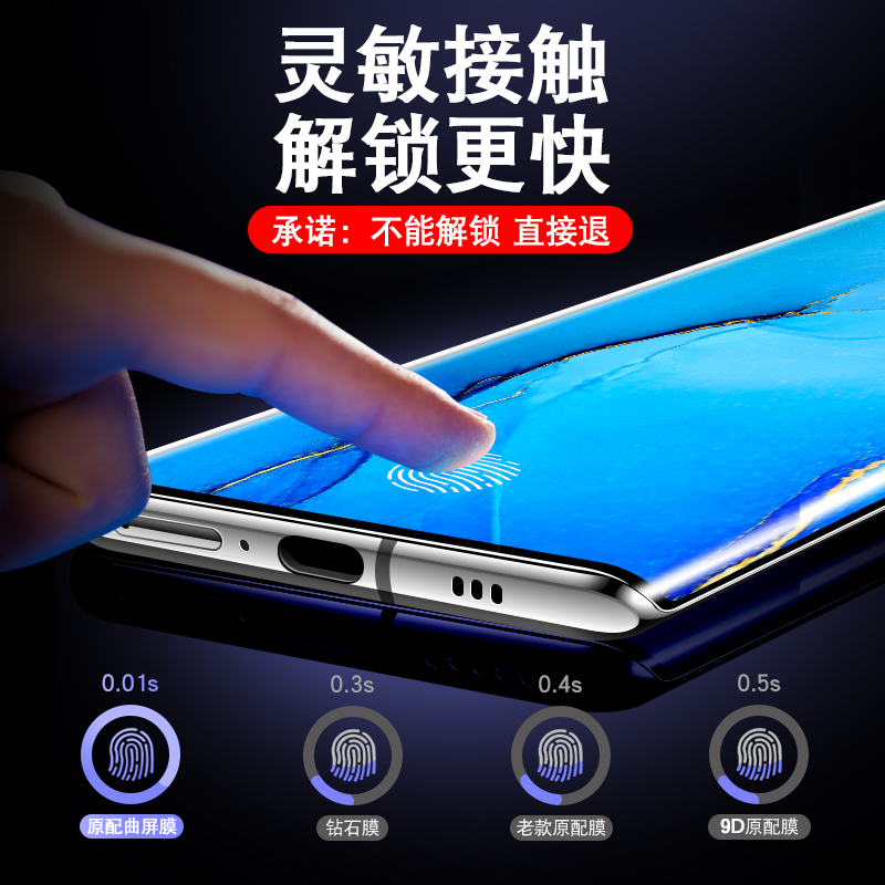 opporeno3pro钢化膜reno3手机reno3元气版全屏覆盖5g曲面屏por抗